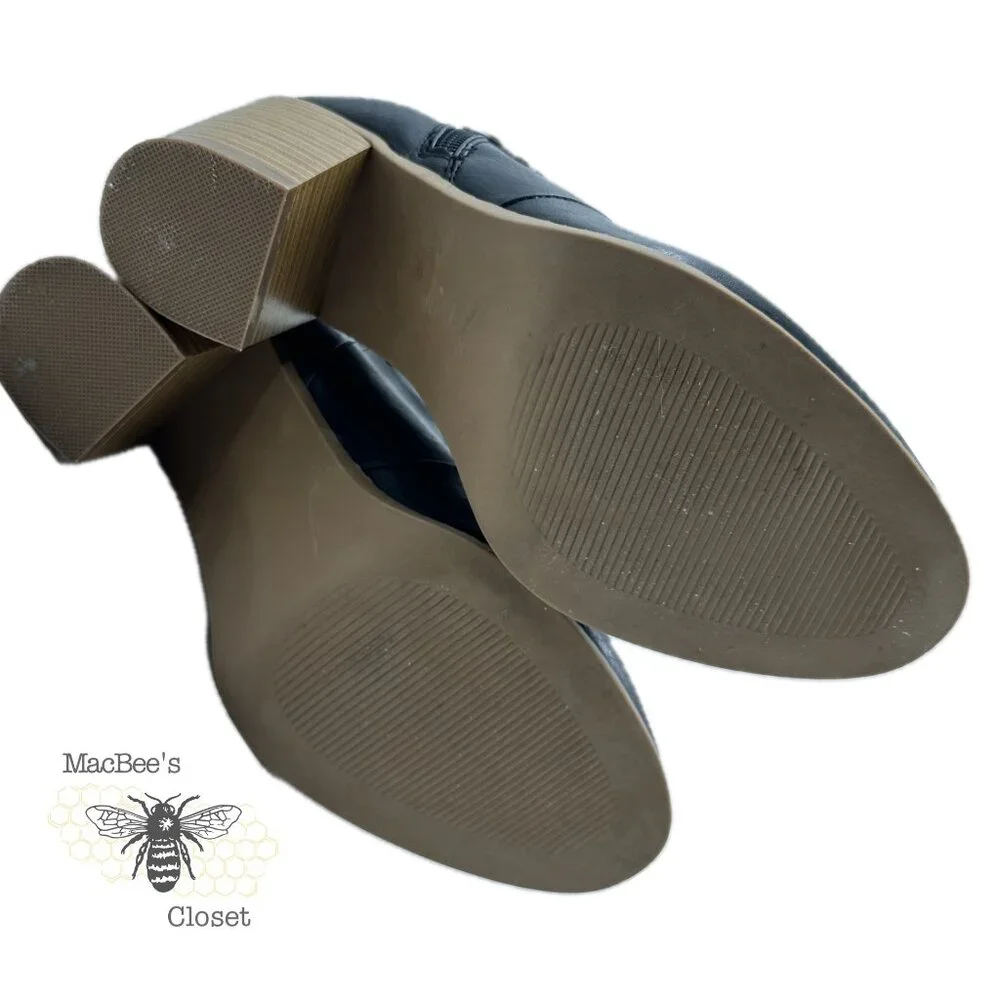 Maurices Black Vegan Leather Western Style Cowgirl Boots Black 9.5 in Womens - Picture 14 of 16